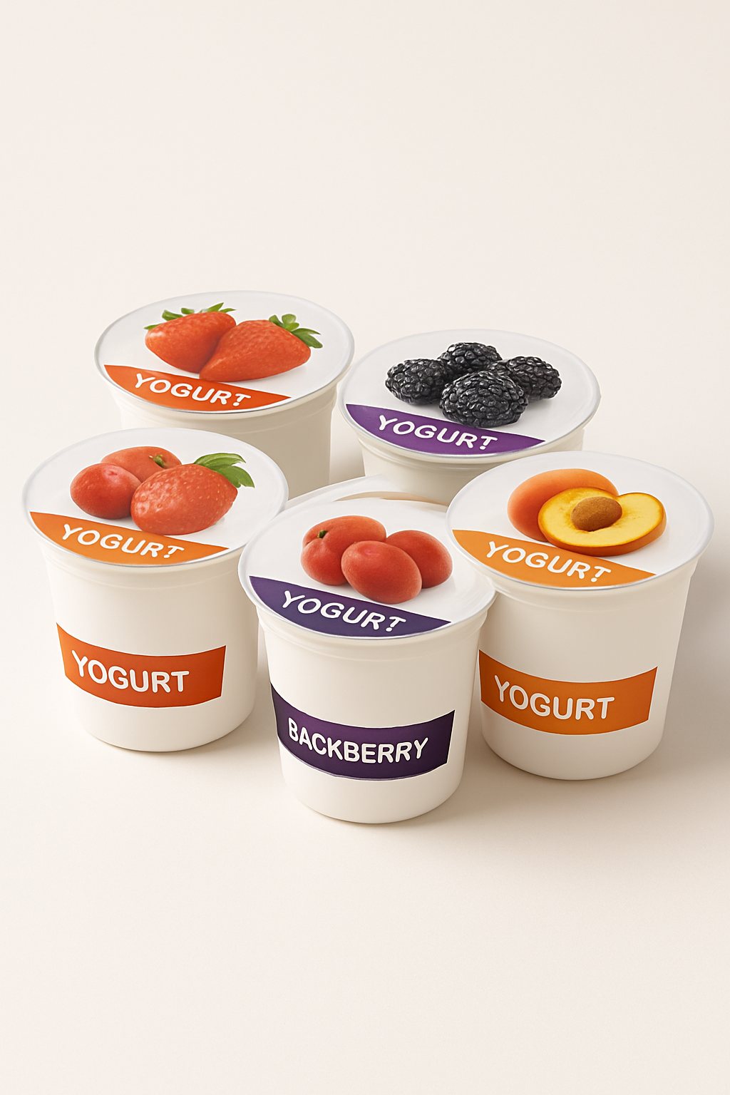Assorted Fruit Yogurt Cups (5 x 100g)