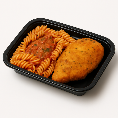 Chicken Schnitzel with Pasta & Tomato Sauce (Ready Meal)